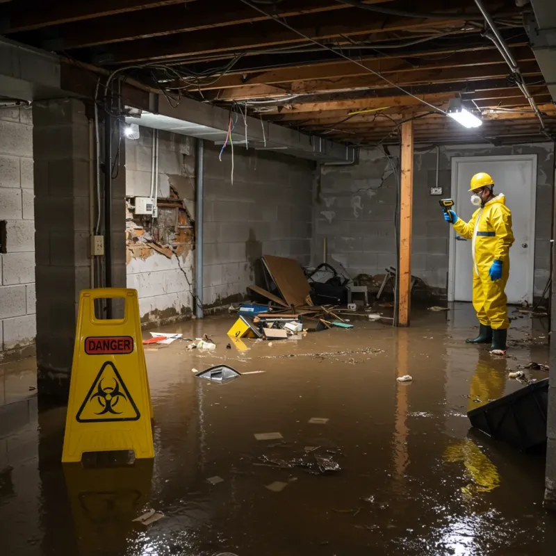 Flooded Basement Electrical Hazard in Basin City, WA Property